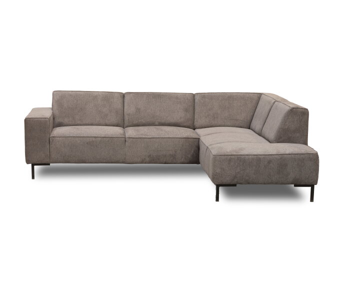 Hoekbank Riva Taupe - Glow 6 &ndash; Ottomane Rechts &ndash; 262x195 cm