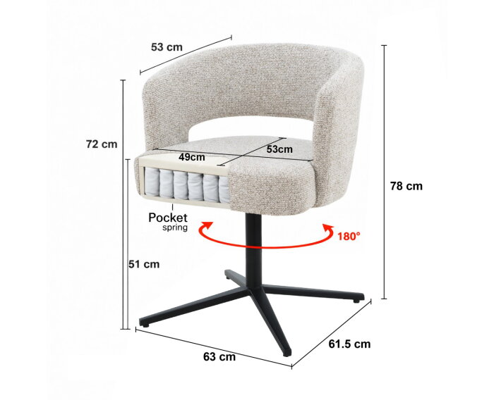 Eetkamerstoel Isabel Beige