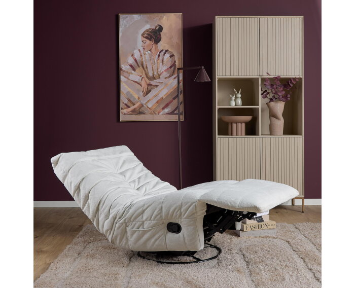 Relaxfauteuil Zen - Draaibaar & Verstelbaar - Aragon stof - Naturel - 78&times;97&times;90 cm - Starfurn