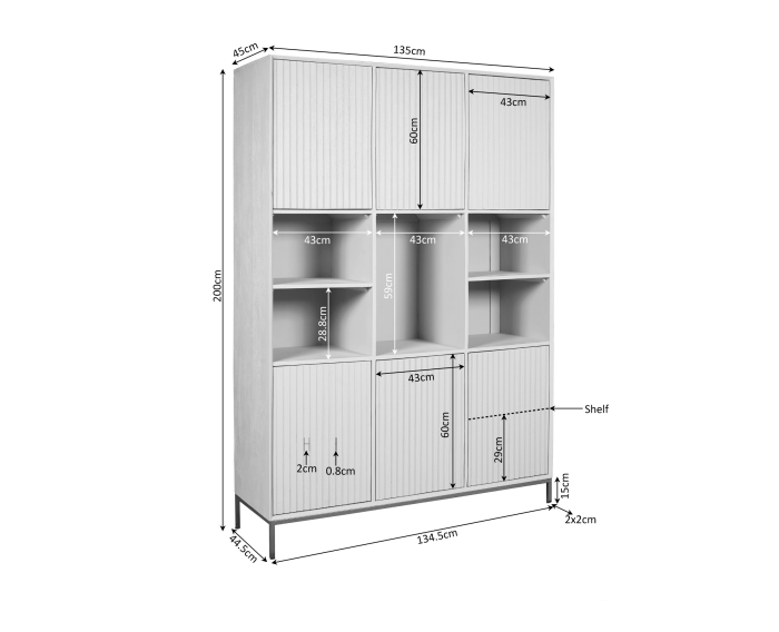 Vakkenkast Madison XL Natural | 135 cm