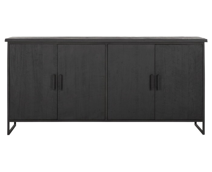 Dresser Beam No.1, 4 doors BLACK,90x190x47 cm, recycled teakwood
