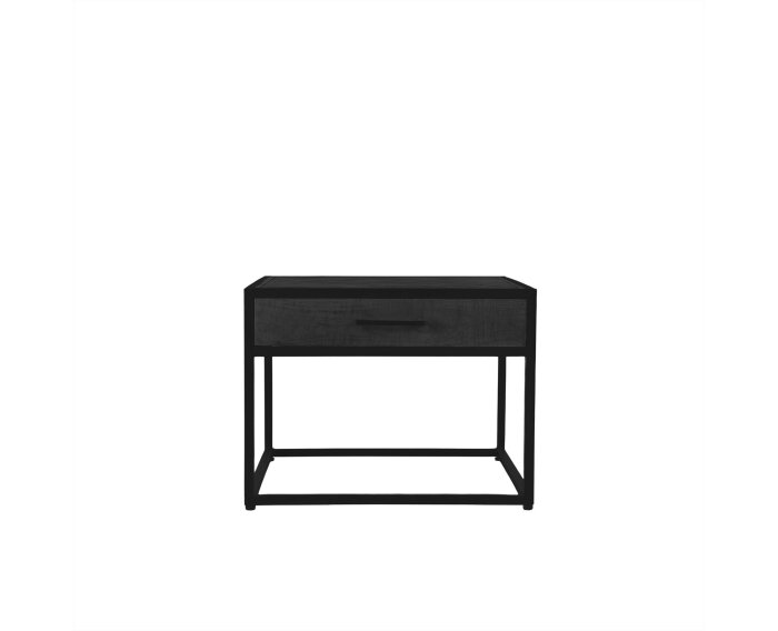 Salontafel Jax visgraat mangohout 60 x 60 cm- zwart