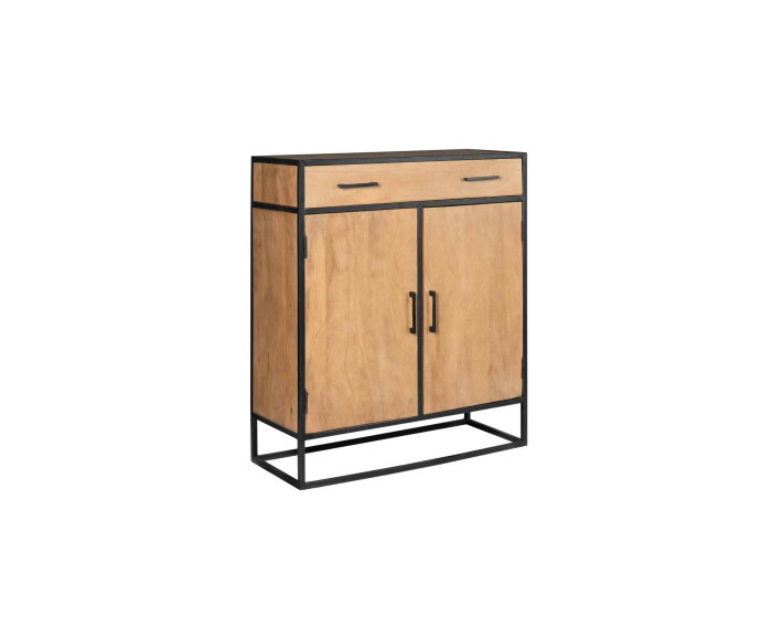 Kabinet kast Denver | Mangohout en staal | 100 cm