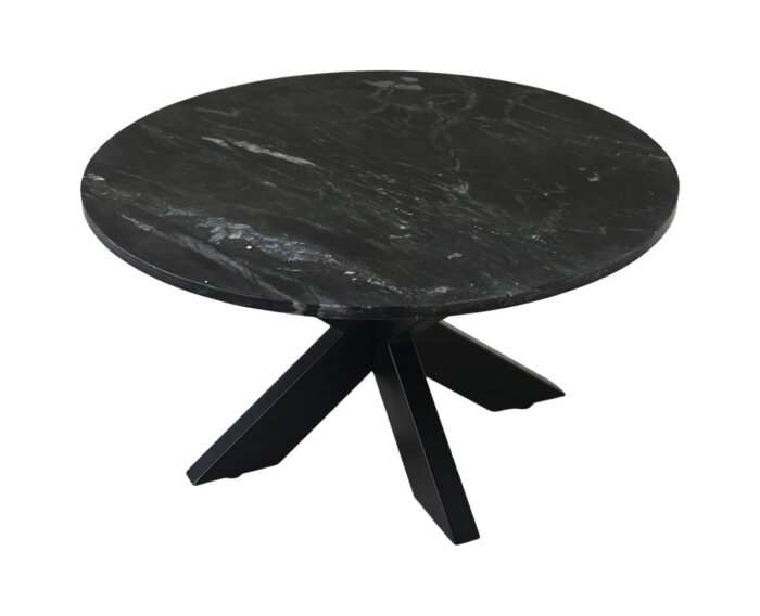 Salontafel rond marmer - ø80x44 - Zwart - Marmer/metaal