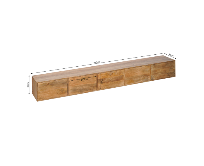 Zwevend tv meubel Vision Naturel | 280 cm