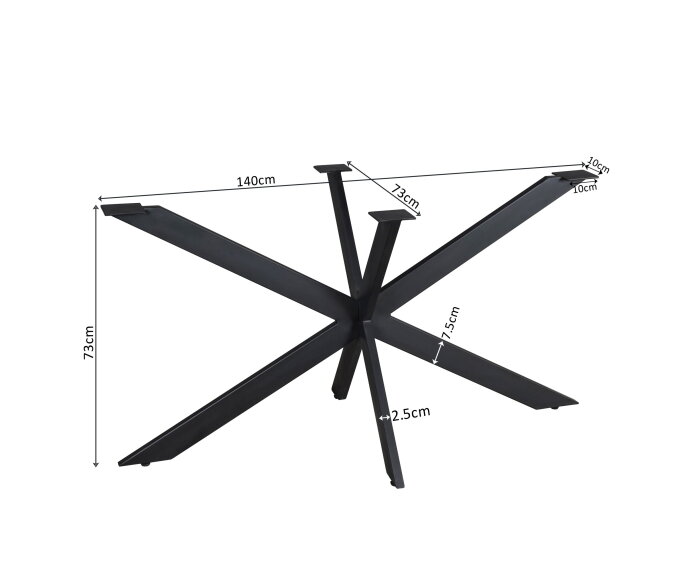 Matrixpoot Zwart Ovaal/Rechthoek 140 cm Koker 2,5x7,5 cm