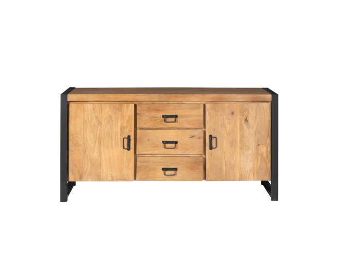 Dressoir Boaz 160 cm mango metaal - Naturel | Meubelplaats