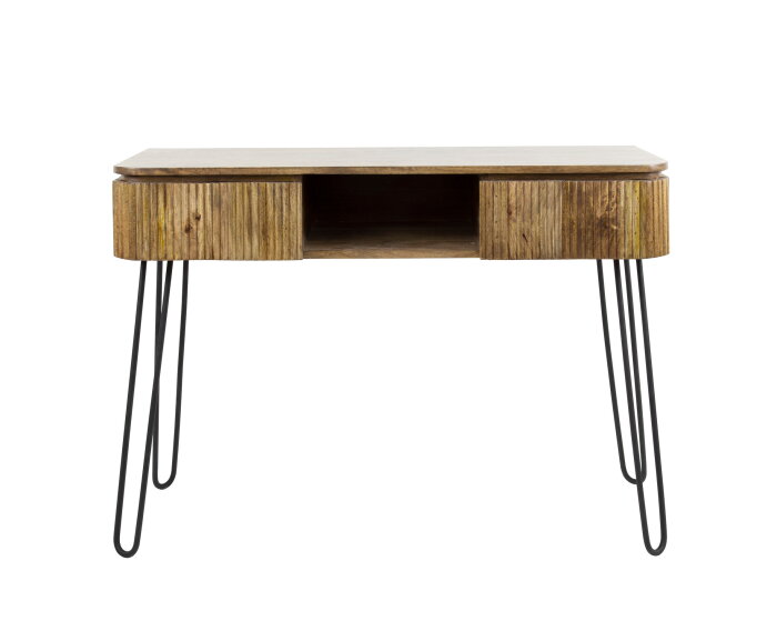 Kaptafel wave 110cm mangohout - zandkleur | Meubelplaats