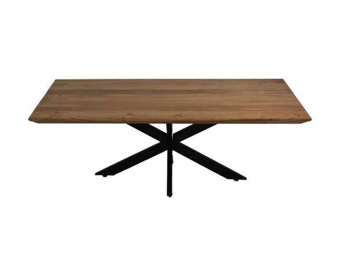 Rechthoekige salontafel Zurich - 130x75x44 - Naturel/zwart - Acacia/metaal
