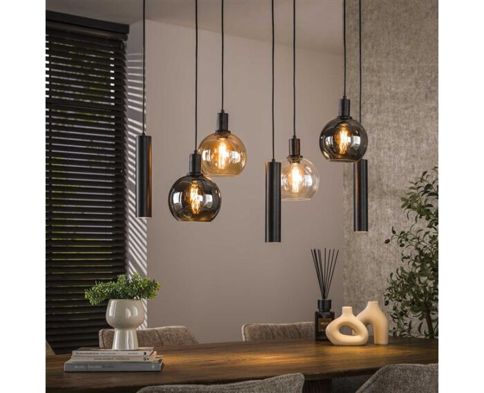 Hanglamp 4+3L Sfera tricolore - Artic zwart