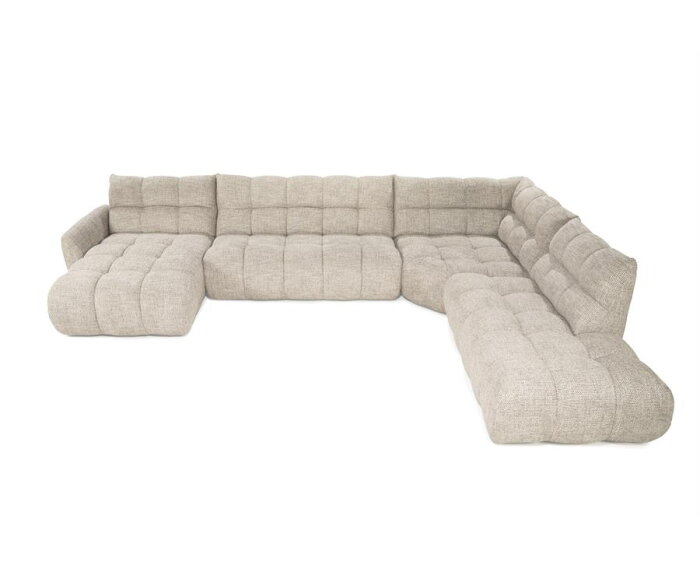 SEVN Violette modulaire U-bank - Silencio Taupe - 398x250 cm - zelf samen te stellen