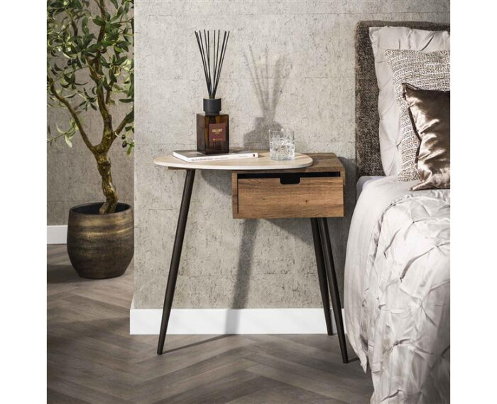 Nachtkastje 1L links Travino - Ceramic Travertine