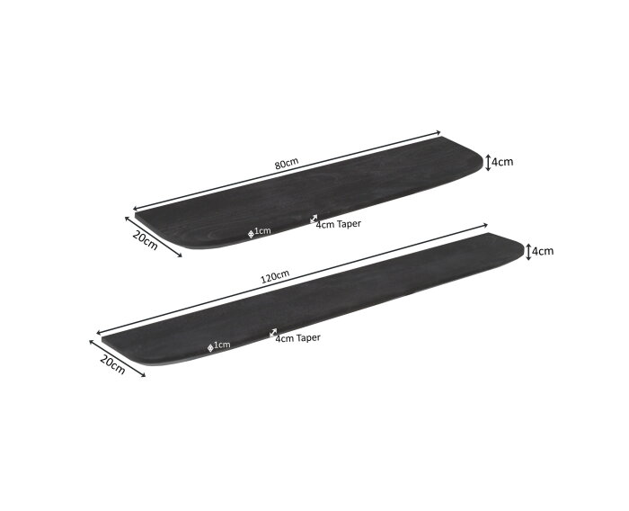 Wandplank Gusta Zwart Mangohout 120 cm