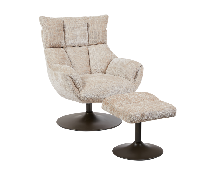 Force coffeechair 360&deg; + footstool - Cremona 14 beige
