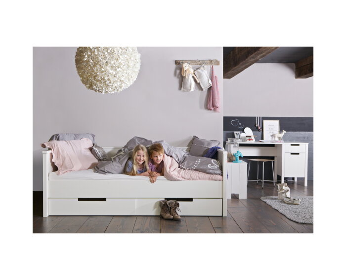Jade Bedbank Wit Ongeborsteld (excl Lade) [fsc] - WOOOD