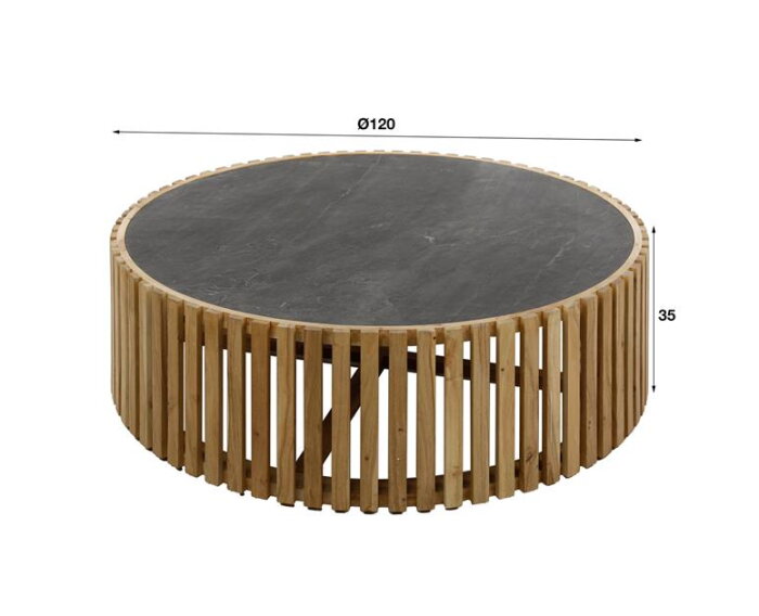 Salontafel Ø120 slate round - Leisteen