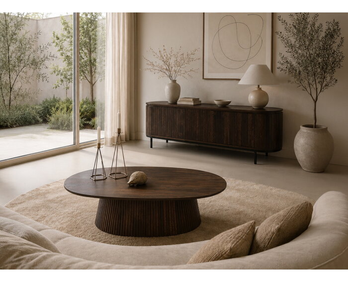 Tv meubel Noor 170cm Mangohout Walnut | Livingfurn