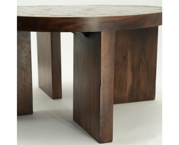 Coffee table TiledUp 70x70cm - bruin | BY-BOO