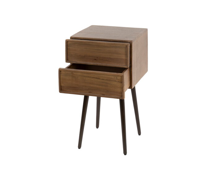 Nachtkastje 2L Frame - Massief acacia drift brown