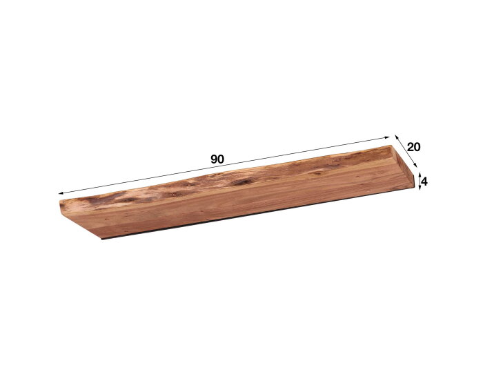 Wandplank Edge 90 cm Acacia - Naturel