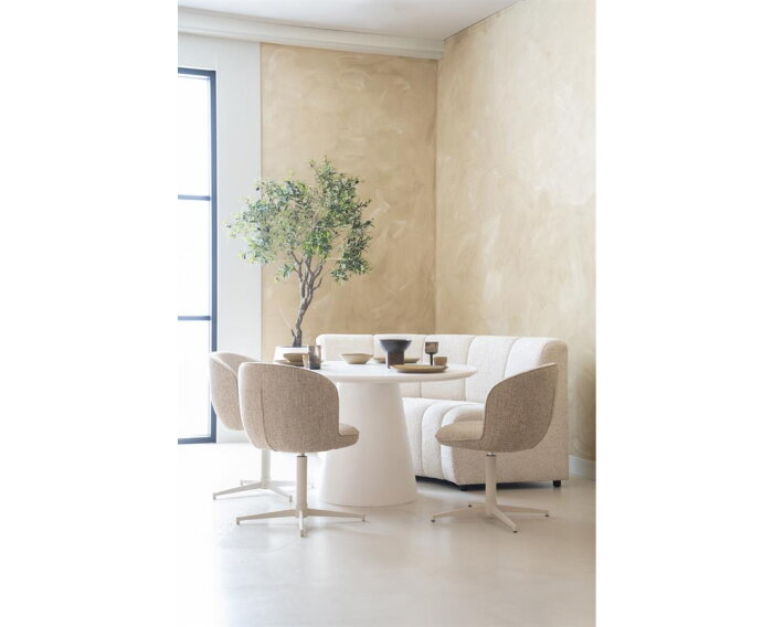 Eettafel Elin rond 130x130cm - wit | Eleonora