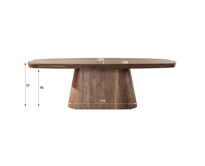 Eettafel Arcadia 240 - Massief acacia bruin