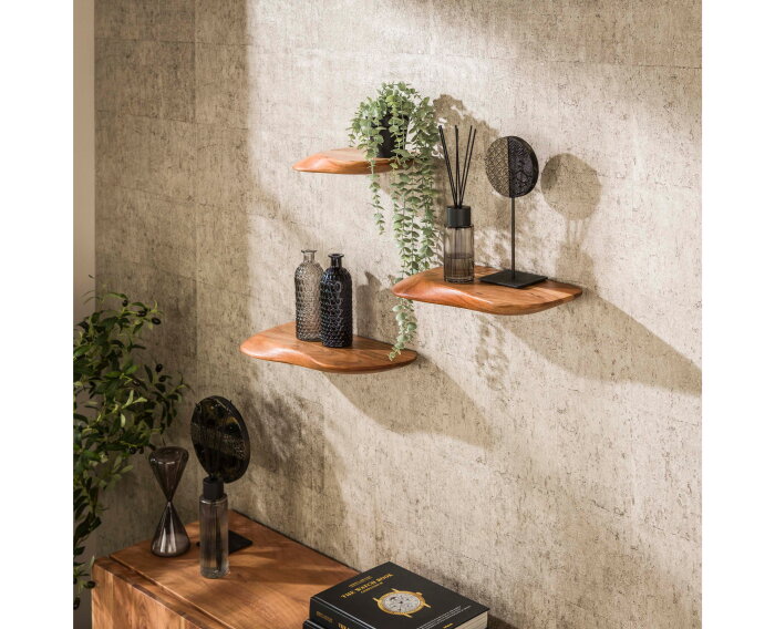 Wandschap Lewi organisch acacia set van 3
