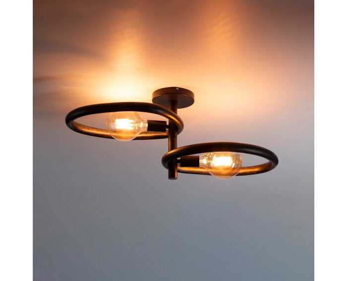 Plafondlamp 2L Pebble - Artic zwart