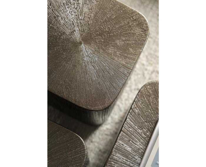 Eleonora Silva Salontafel set van 3 metaal 55x55cm - bruin