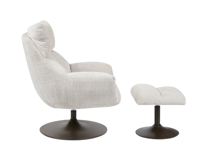 Force Fauteuil met voetenbank - Cremona 02 sand (draaibaar)