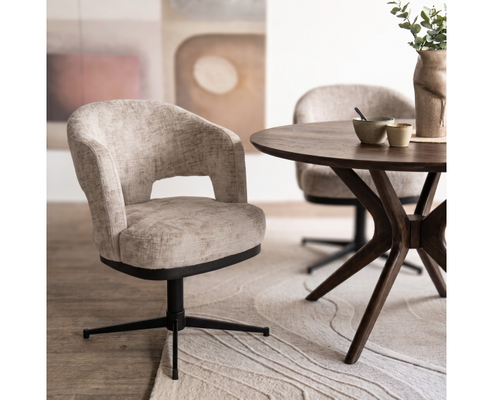 Eetkamerstoel Friso Liver - draaipoot 360 - Unique Collection