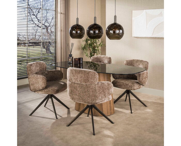 Eettafel Tinto Centro 215 - Brons glas