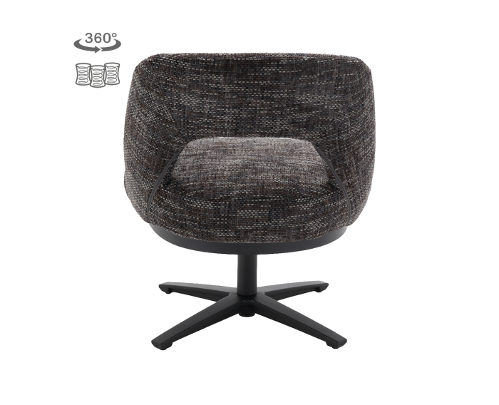 Eetkamerstoel Caldes draaibaar Chenille - TED 17 blue-grey