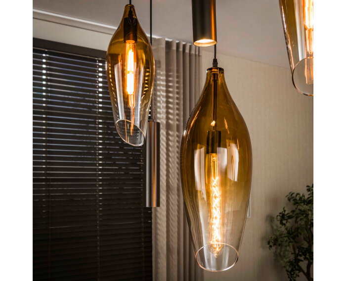 Hanglamp Cocoon Pendel 4+3L - Sienna bruin-shaded