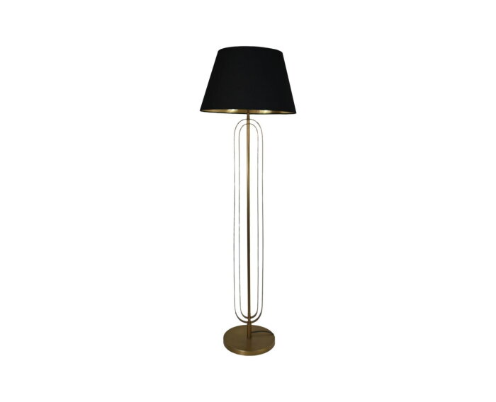 Ronde conische lampenkap - ø35-ø52x32 - Zwart/goud - Velours