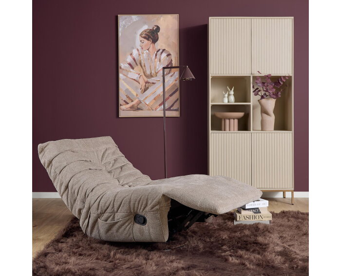 Relaxfauteuil Zen - Draaibaar & Verstelbaar - Aragon stof - Taupe - 78&times;97&times;90 cm - Starfurn