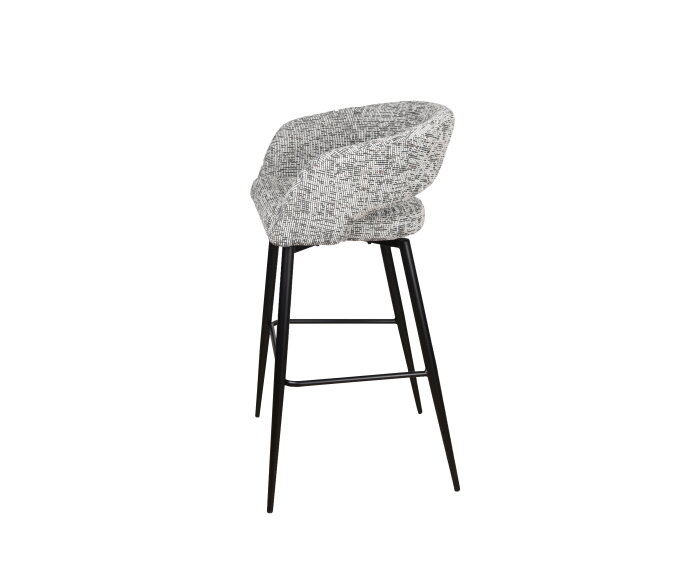 Barstoel Tokyo draaibaar Jupiter zwart - Be Fine lichtgrijs 120 - 65 cm