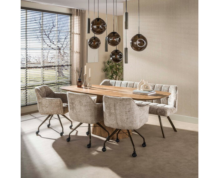 Armstoel Raster wieltjes VPE2 - Alura zand - brons