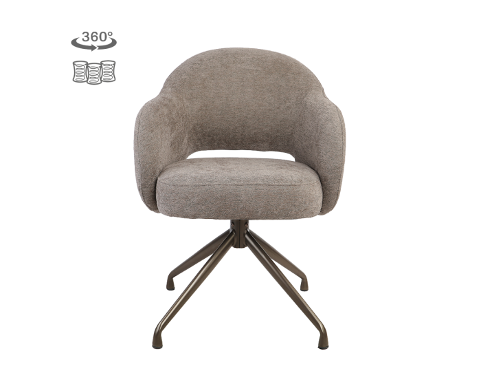 Tower Living eetkamerstoel Porto draaibaar Anodic - Toro 45 mocca