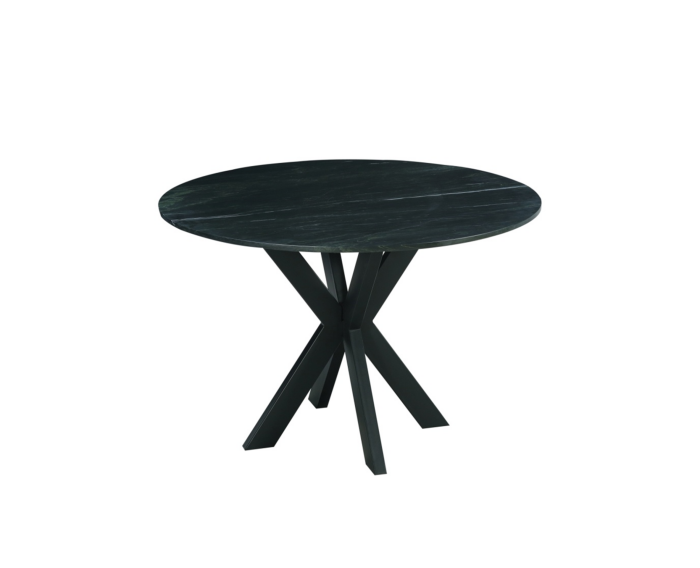 Eettafel rond marmer - ø90x77 - Zwart - Marmer/metaal