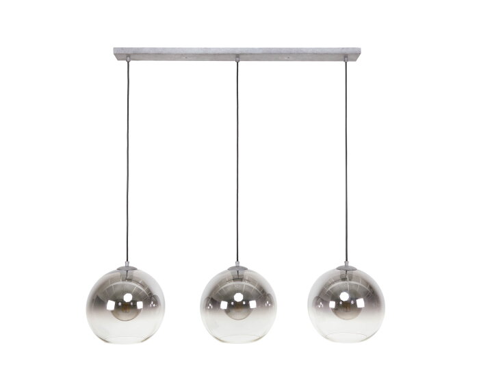 Hanglamp 3L bubble shaded - Oud zilver