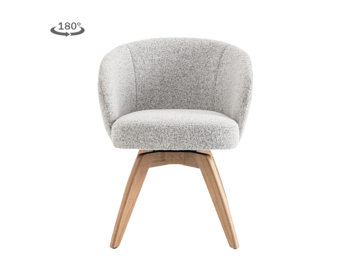 Tower Living Brescia Armstoel - fabric Puente 09 light grey (draaibaar)