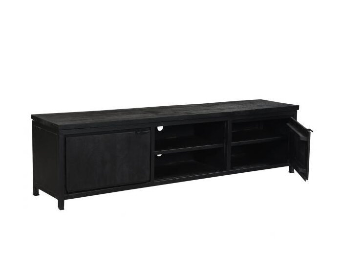 TV-meubel Bas Mangohout zwart 210 cm | Nu €539,- | Meubelplaats.nl