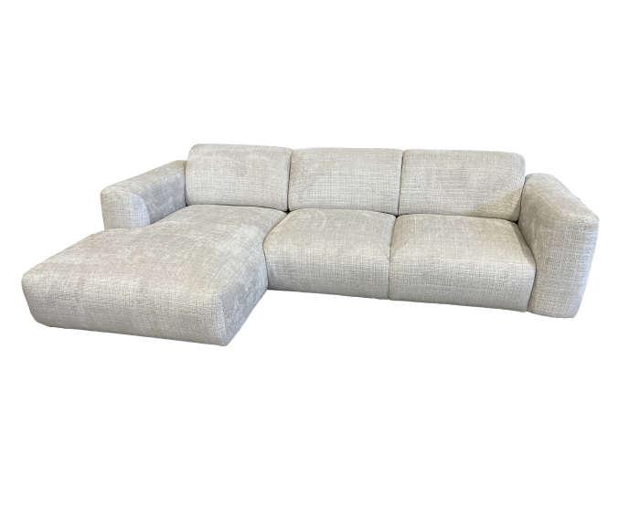 Hoekbank Kiki Cremona 14 - chaise lounge arm links + 2-zits arm rechts - 282x165 cm - Beige