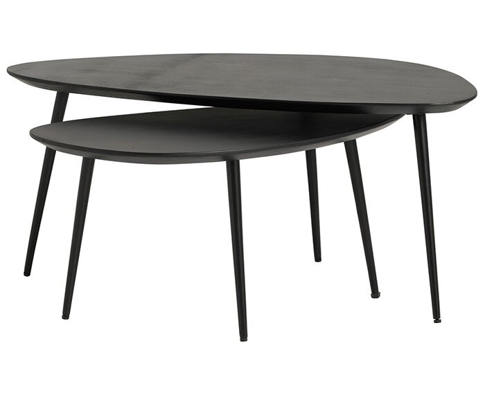 Salontafel set Flare - Zwart | Mangohout