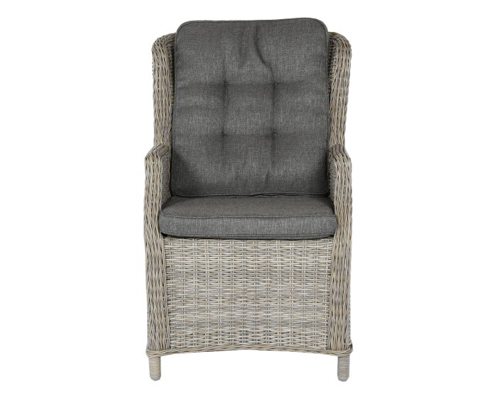 DARWIN ADJUSTABLE DINING CHAIR - RATTAN MIXED BROWN  -  ROYAL DARK GREY