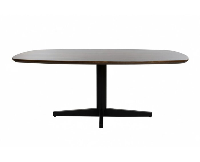 Eetkamertafel 160, deens ovaal, poot Black, Mango Brown Walnut - Libra Table Collection