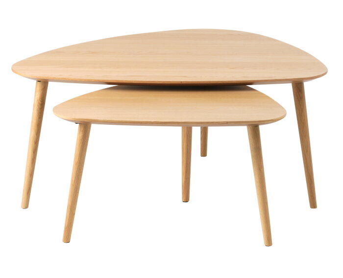 Salontafel Adda set van 2 driehoekig Eiken - Naturel