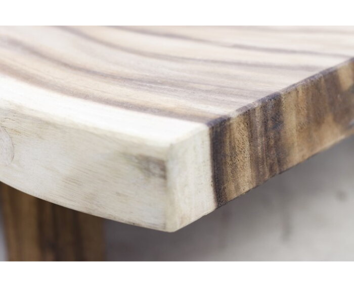 Rechthoekige eettafel- 200x80-100x78 - Naturel/zwart - Munggur/metaal