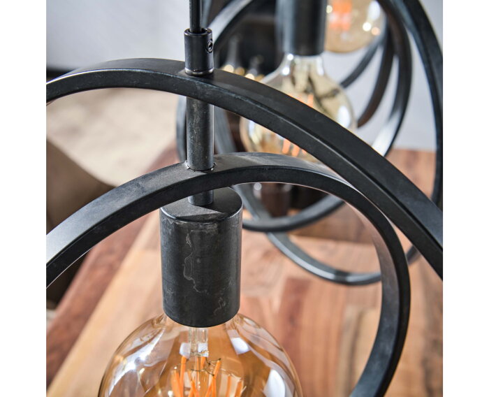 Hanglamp Turn Around 3 lampen - Zwart
